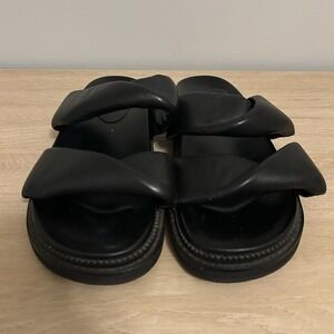 Alias Mae Paris Black Slip On Leather Sandals
